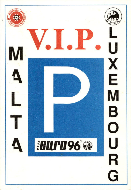 foglio con autografi orginali Malta vs Lussemburgo 1996