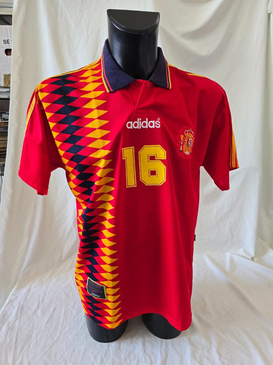 Maglia calcio ufficiale home Nazionale Spagna Adidas tg L Match Worn