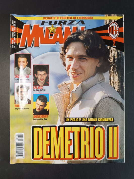 rivista FORZA MILAN - anno 2001 - n 2 Albertini (con poster)
