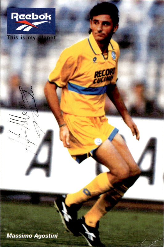 cartolina postcard Calcio promocard Reebok Napoli Massimo Agostini