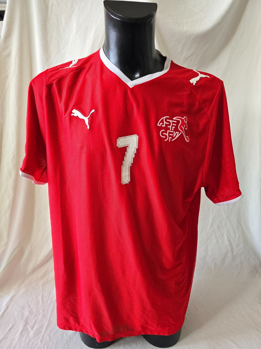 Maglia Puma match worn Nazionale Svizzera euro 2008 nr 7 tg xl