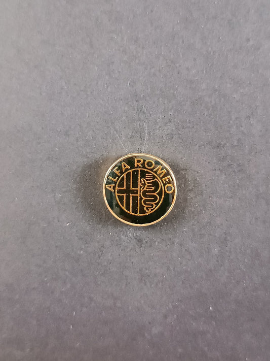 Pins Spilla Badge Alfa Romeo stemma nero dorato vintage auto car