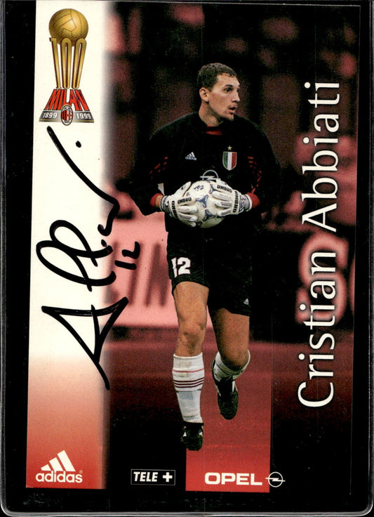 cartolina postcard Calcio Milan con Autografo 1999/2000  - Abbiati
