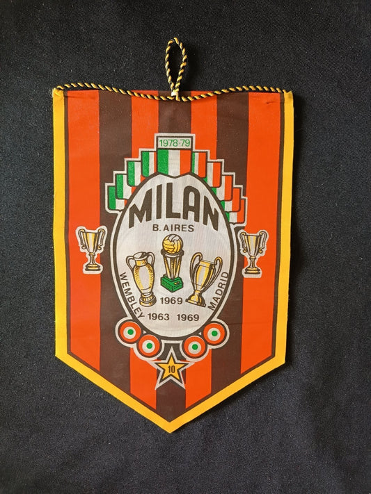Gagliardetto Pennant A.C. Milan Baires Madrid Wembley 1963-69 Italia
