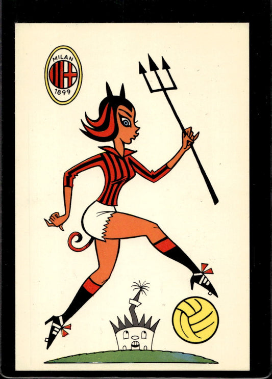 cartolina postcard calcio Milan Mascotte