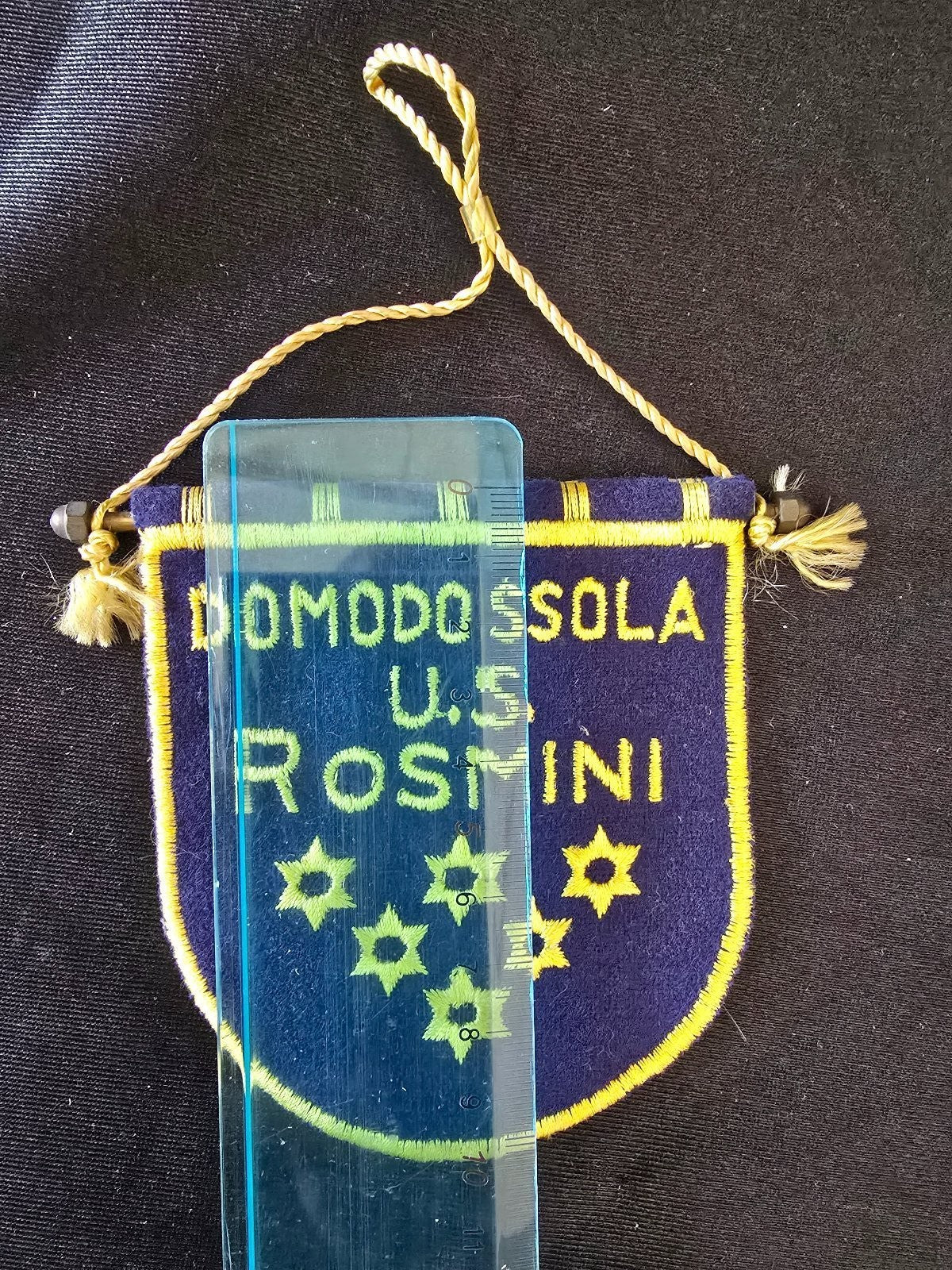 Mini Gagliardetto Pennant  Domodossola U.S. Rosmini in panno ricamato