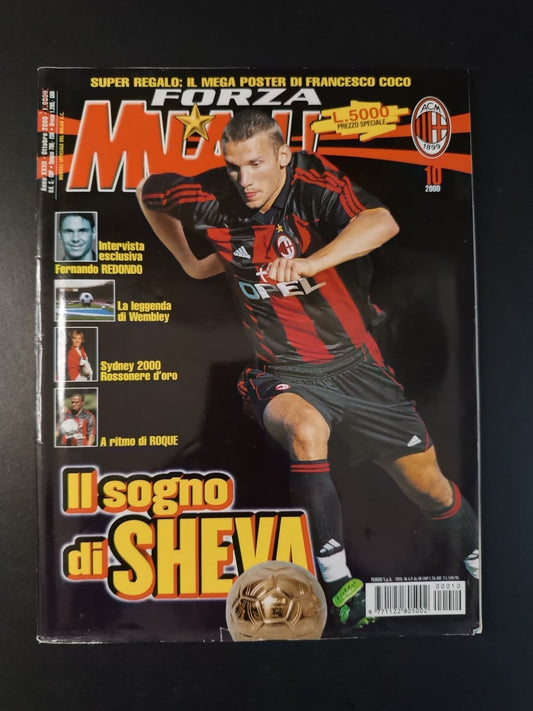 rivista FORZA MILAN - anno 2000 Ottobre - Sheva (con poster)
