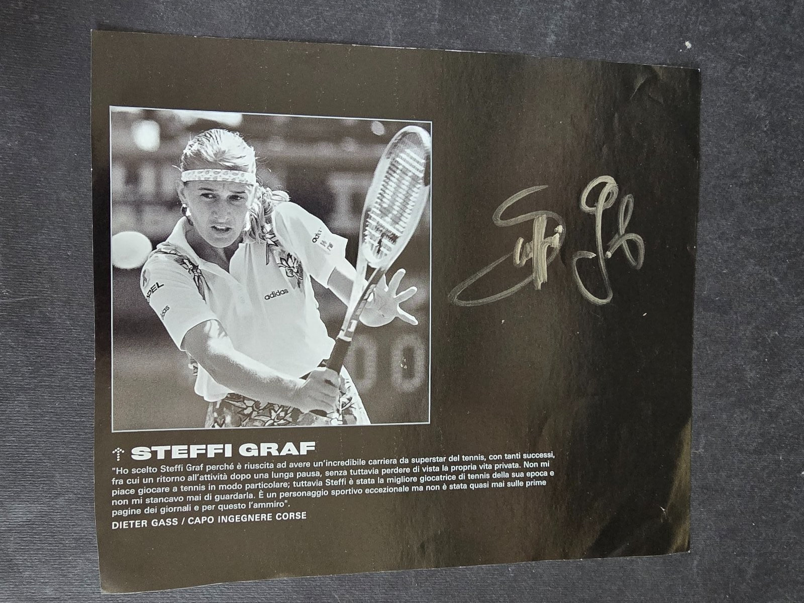 Autografo autograph originale su ritaglio Steffi Graff tennis