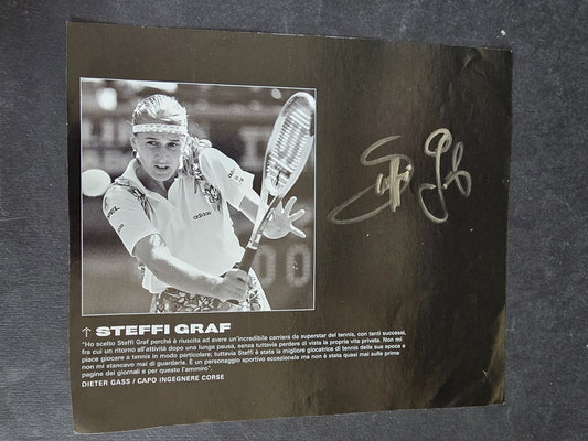 Autografo autograph originale su ritaglio Steffi Graff tennis