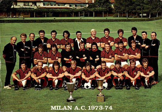 cartolina postcard calcio MILAN 1973-1974 campioni