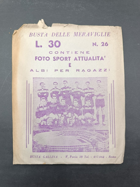 Bustina figurine aperta Gallina n.26 Foto Sport e attualità vuota