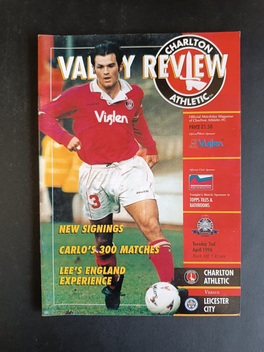 programma calcio Charlton Athletic vs Leichester City 1996