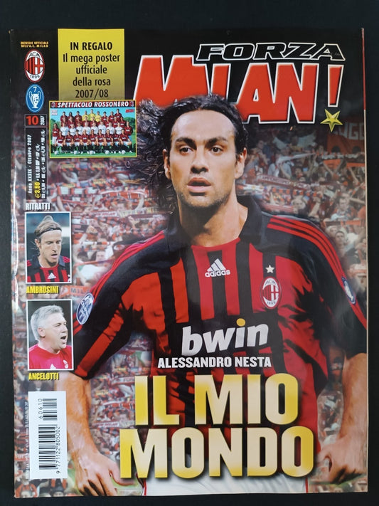rivista FORZA MILAN - anno 2007 n 10 - Nesta (con poster)