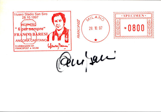 cartolina postcard calcio Milan 6 per sempre Franco Baresi con autografo 1997 (3