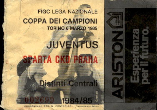 Biglietto stadio Juventus-Sparta Ckd Praha 1984-85 Coppa dei campioni n 002699