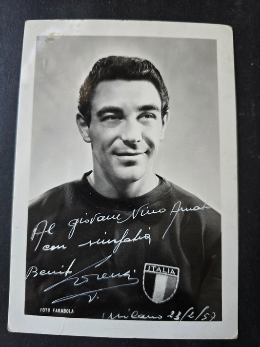 Autografo autograph originale su foto Benito Lorenzi Nazionale