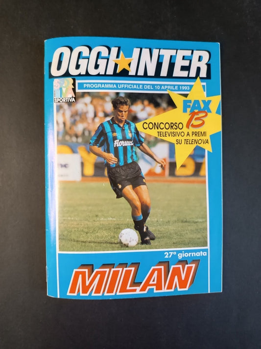 Programma originale  10/04/1993  Inter Milan campionato serie A