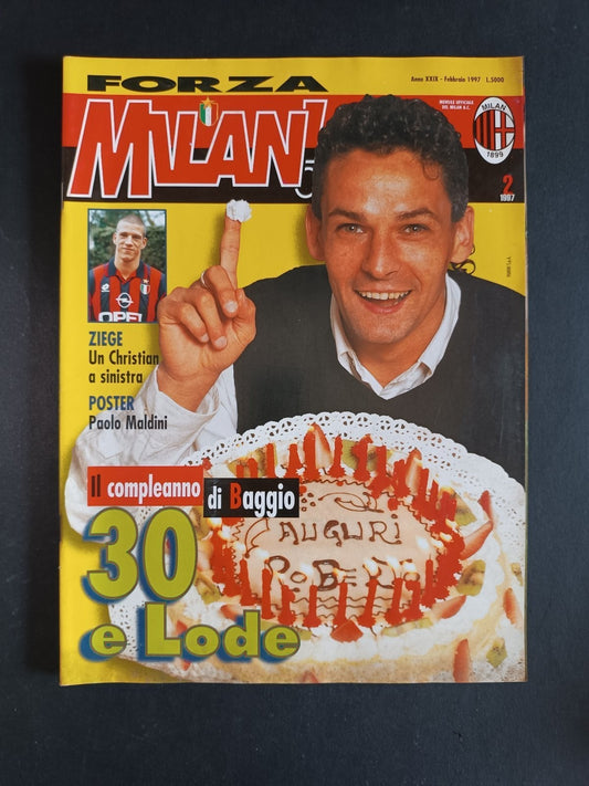 rivista FORZA MILAN - anno 1997 - n 2 Baggio (con poster)