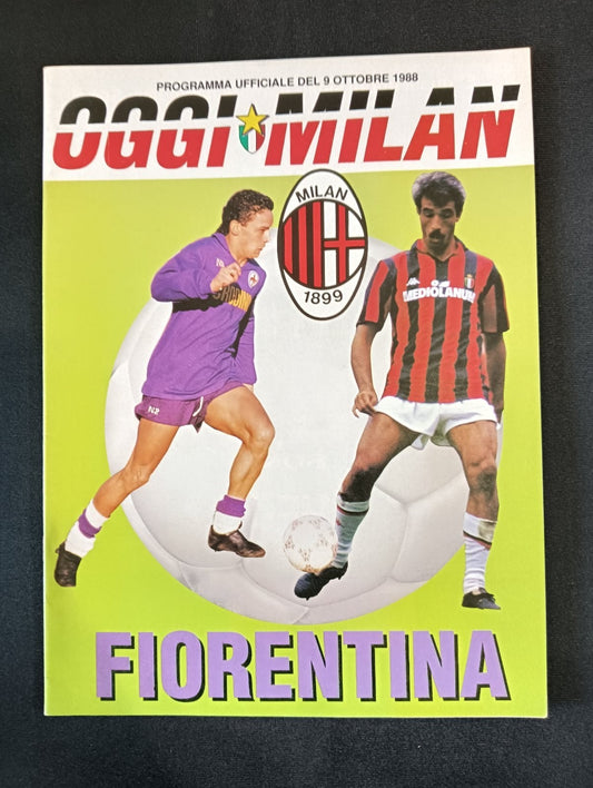 Rivista OGGI MILAN 9 Ottobre 1988 Fiorentina
