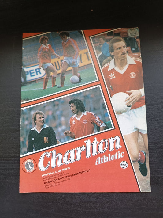 programma calcio Charlton Athletic V Chesterfield 29th 1980