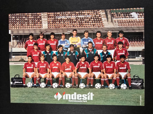 cartolina ufficiale TORINO CALCIO 1989/90 Adidas Indesit autografi stampati