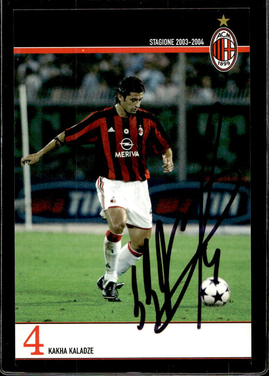 cartolina postcard Calcio Milan con Autografo 2003/04  - Kaladze