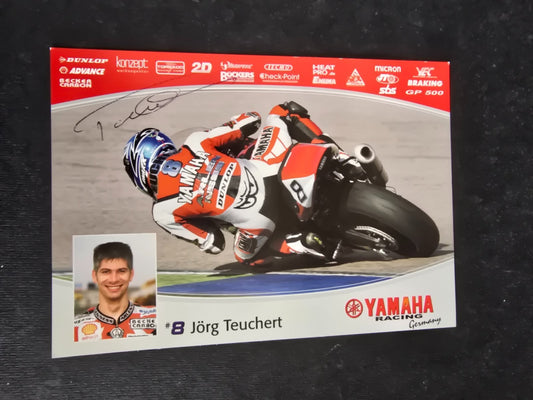 Autografo autograph originale su cartolina motogp  Jorg Teuchert Yamaha bis