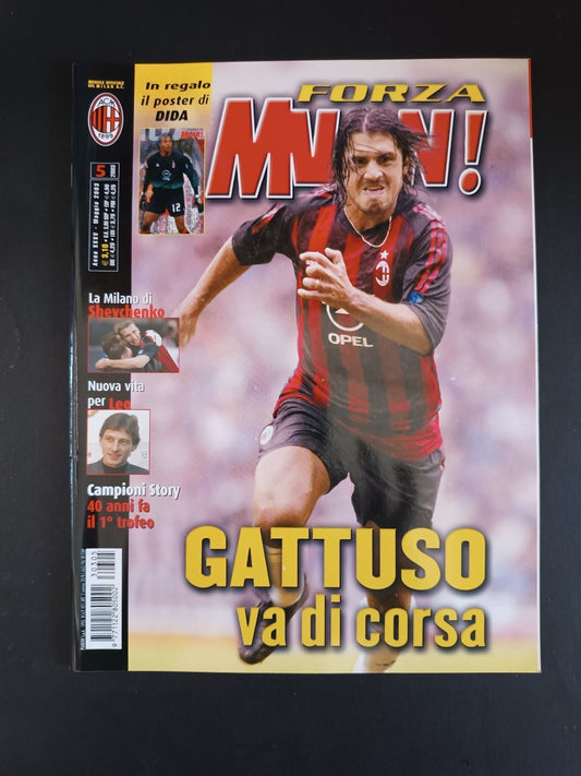 rivista FORZA MILAN - anno 2003 - n 5 Gattuso (con poster)
