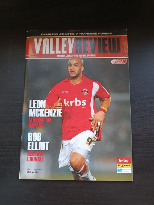 programma calcio Charlton Athetlic V Tranmere Rovers 30th 2010