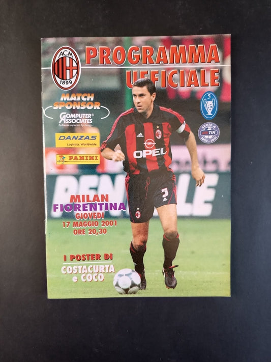 Programma originale  17/05/2001 Milan Fiorentina campionato serie A