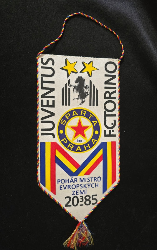 Gagliardetto pennant JUVENTUS FC coppa dei campioni vs Sparta Praga 1985