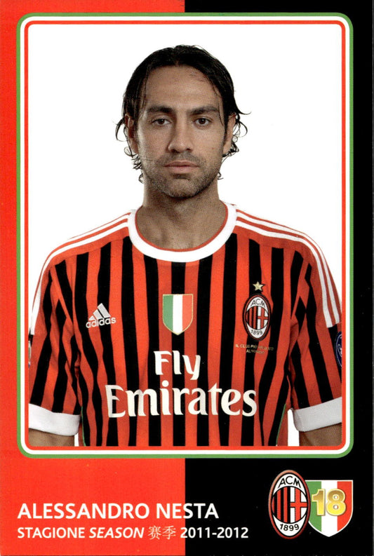 cartolina postcard Calcio Milan 2011-12 - Nesta