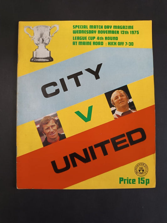programma SPECIAL MATCH DAY MAGAZINE numero 4 anno 1975 City vs Manchester