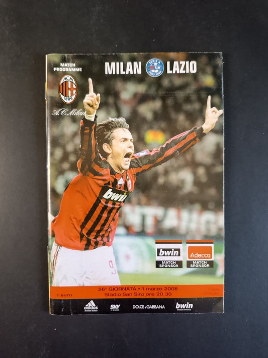 Programma originale  01/03/2008 Milan Lazio campionato serie A