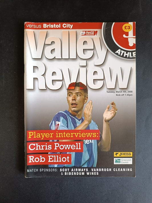 programma calcio Charlton Athletic vs Bristol City 2008