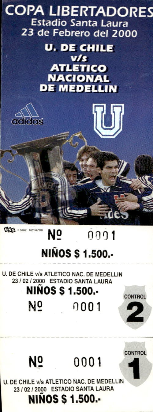 biglietto stadio C. Libertadores U. De Chiles vs Atletico Nacional de Medellin