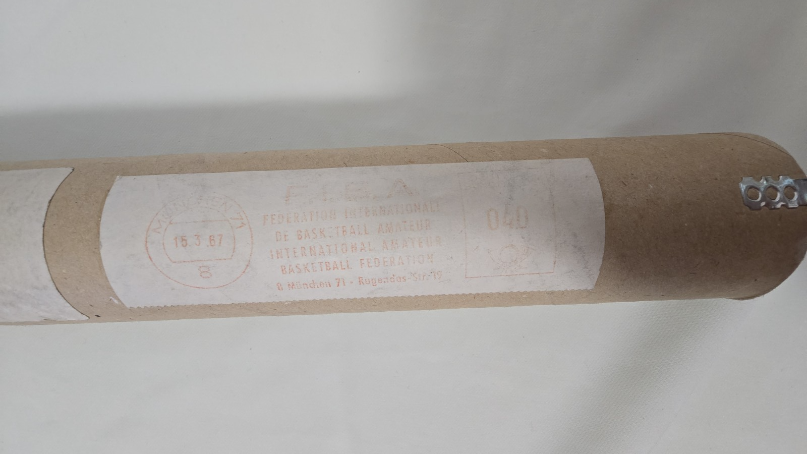 PERGAMENA originale 1966 inviata alla S.P. SIMMENTHAL  SuperCoppa  basket