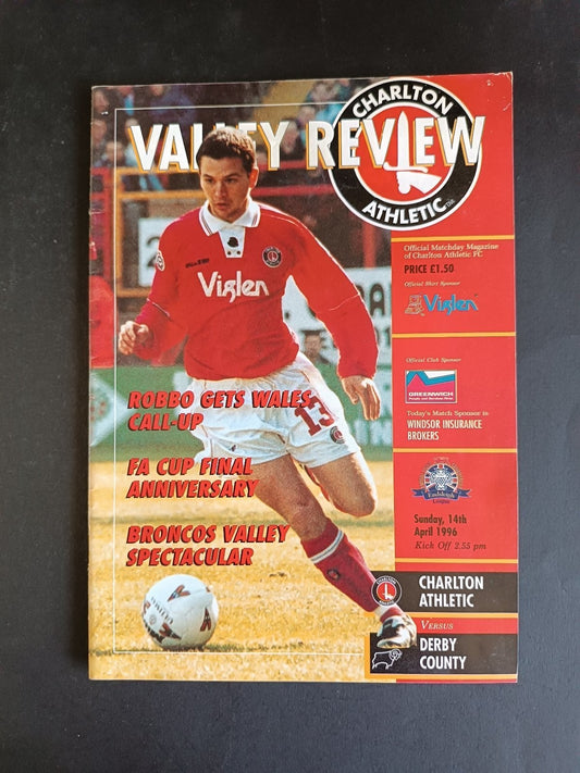 programma calcio Charlton Athletic vs Derby County 1996
