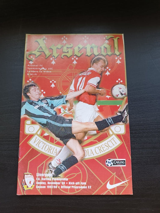 programma calcio Arsenal V Liverpool 30th 1997