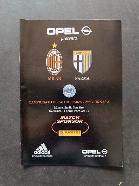 programma Ufficiale MILAN PARMA 11 aprile 1999