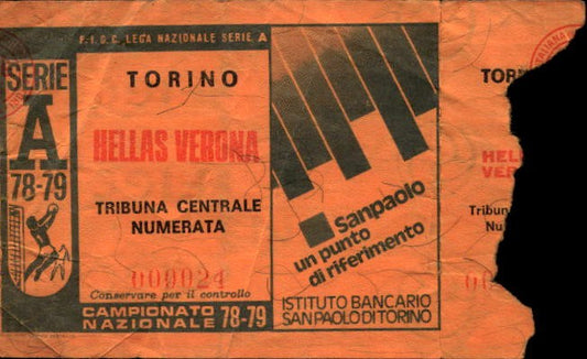 Biglietto stadio Torino-Hellas Verona Campionato Nazionale 78-79 n 000024