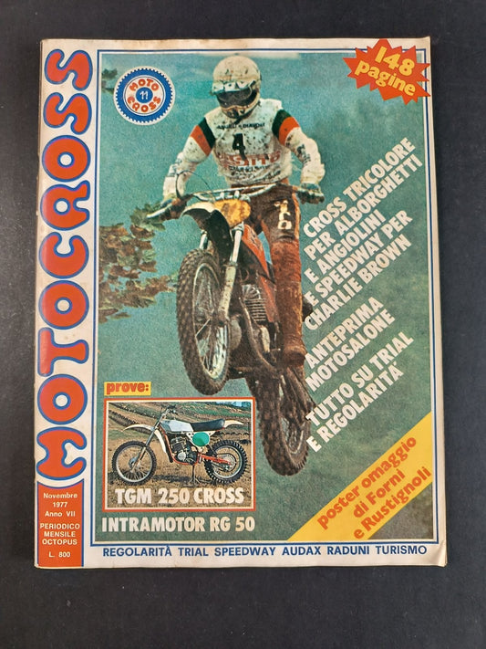 Rivista MOTOCROSS numero 11 anno 1977 Alborghetti/Angelini Poster Omaggio