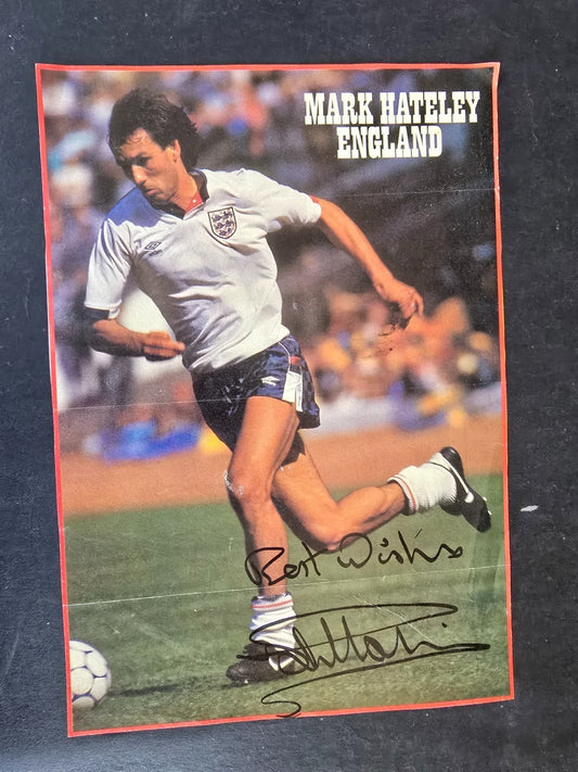 Autografo autograph originale su ritaglio Mark HATELEY England