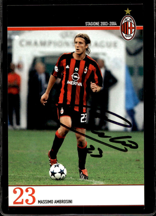 cartolina postcard Calcio Milan con Autografo 2003/04  - Ambrosini