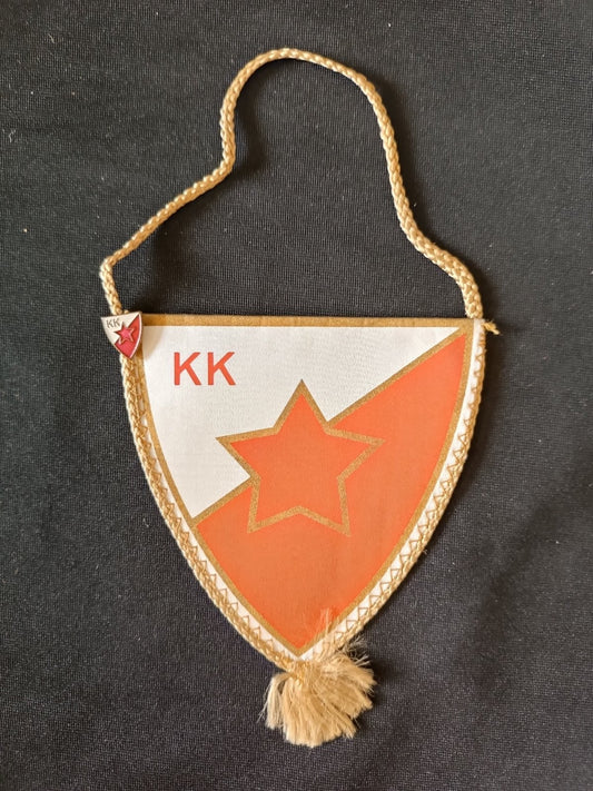 Gagliardetto Pennant KK Crvena Zvezda Belgrado Jugoslavia Basket Vintage