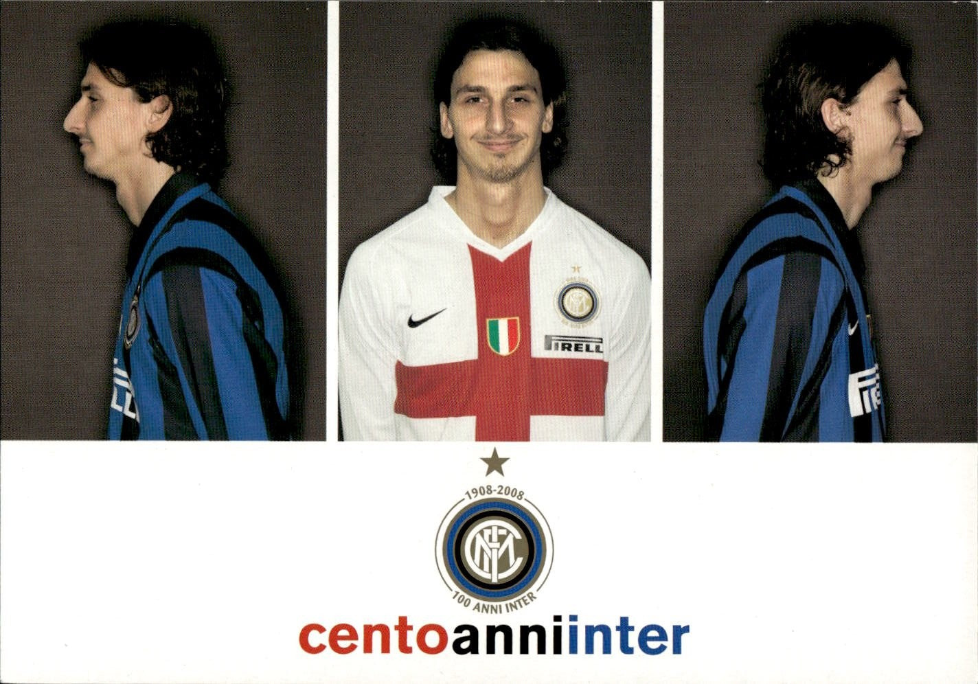 cartolina calciatori 100 anni Inter Ibrahimovic