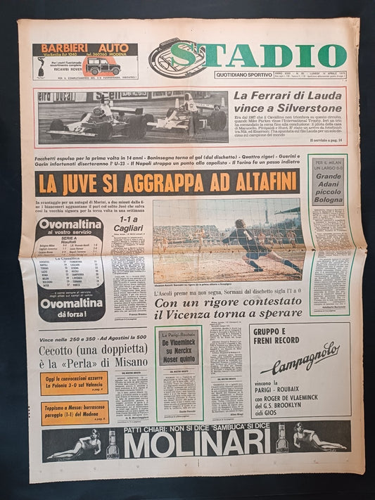 Quotidiano Sportivo STADIO numero 85 anno 1975 - Lauda Ferrari