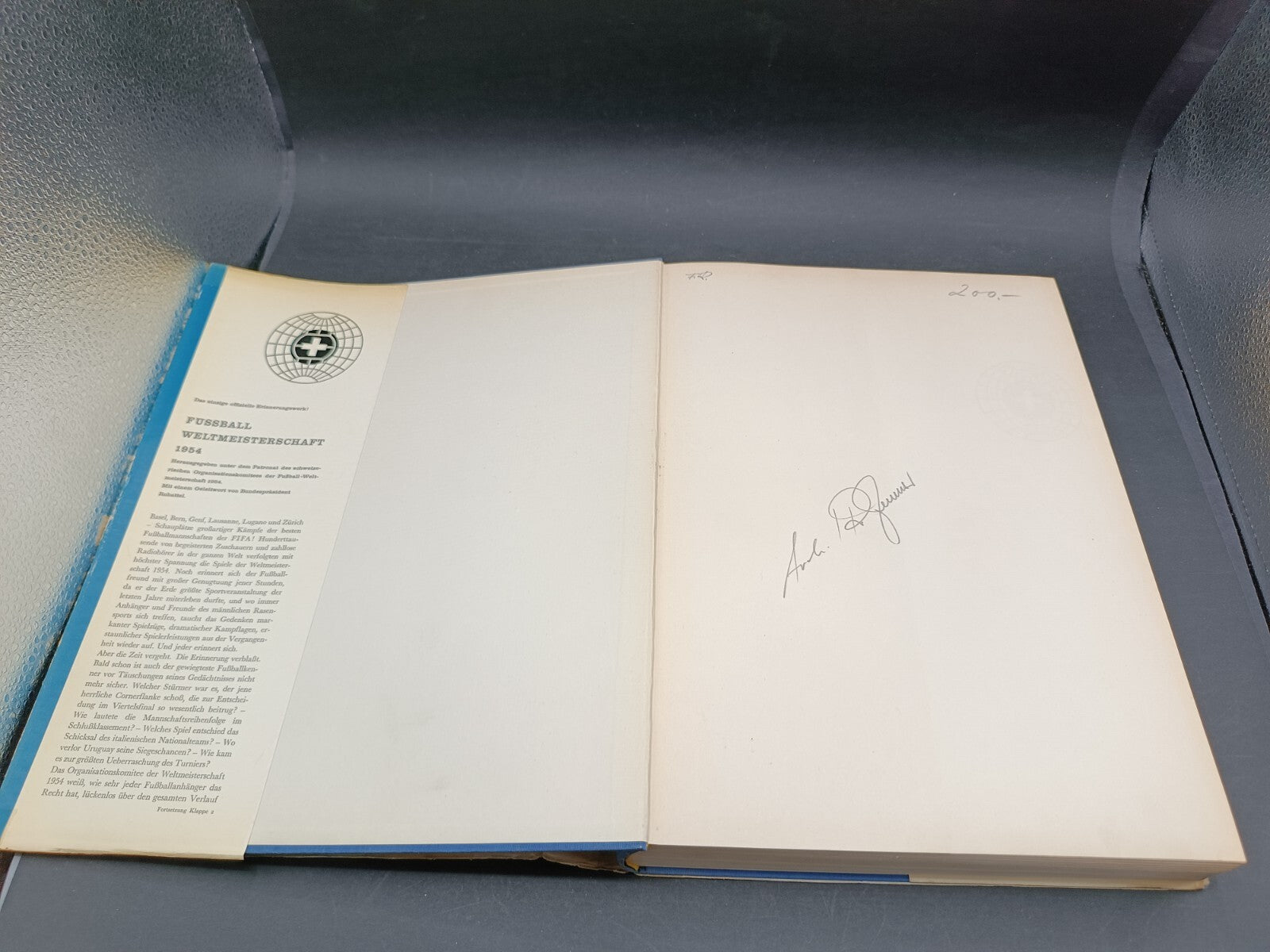 Libro Fussball  Weltmeisterschaft 1954 Coupe Jules RImet autografato