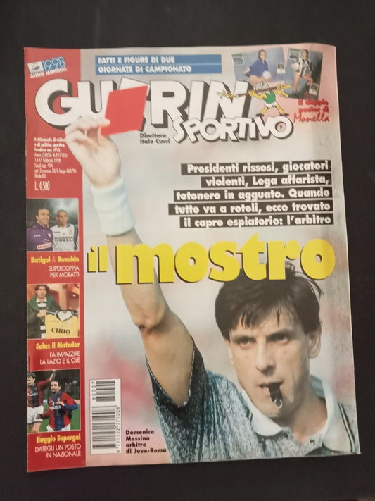 rivista GUERIN SPORTIVO anno 1998 numero 7 - Arbitro Messina (con poster)