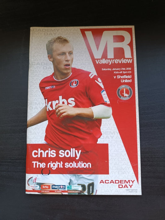 programma calcio Charlton Athetlic V Sheffield United 21st 2012